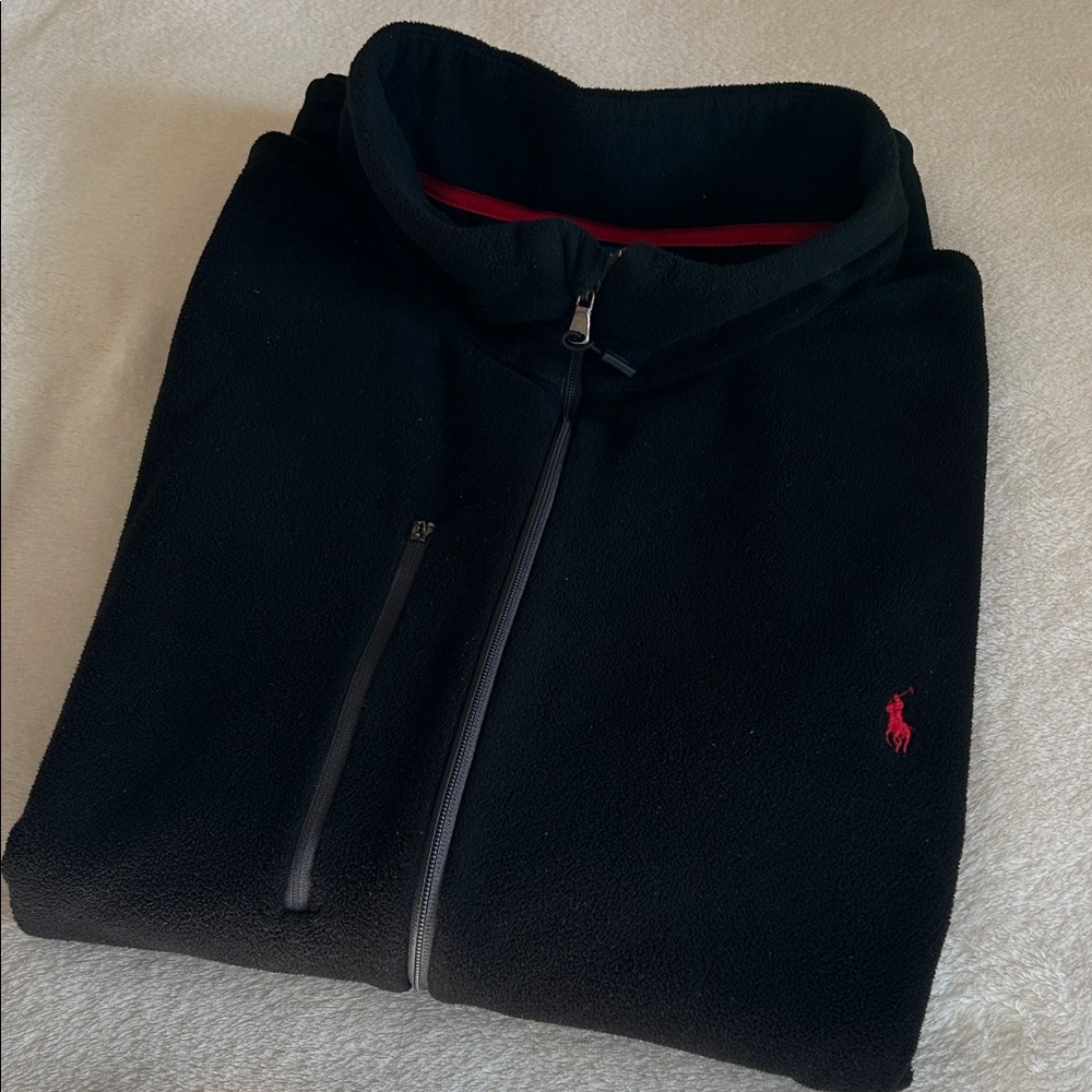 Vest Polo Ralph Lauren Black Fleece with Red Trim